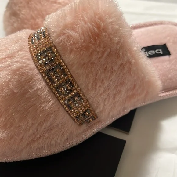Bebe girls rhinestoned slide in slippers NWT girls size L 2/3 - Picture 5 of 7